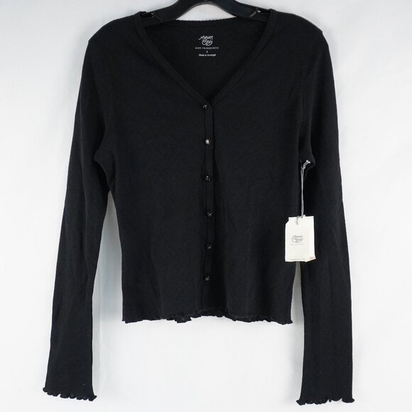Margaret O'leary San Francisco Pointelle Cardigan in Black - Size Small (NWT) - Picture 1 of 7